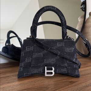 Balenciaga Hourglass Small Handbag BB Monogram Denim